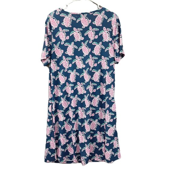 Simply Southern Womens Dress L Turtle A-Line Knee Length Pockets Snag Spots - Picture 3 of 10